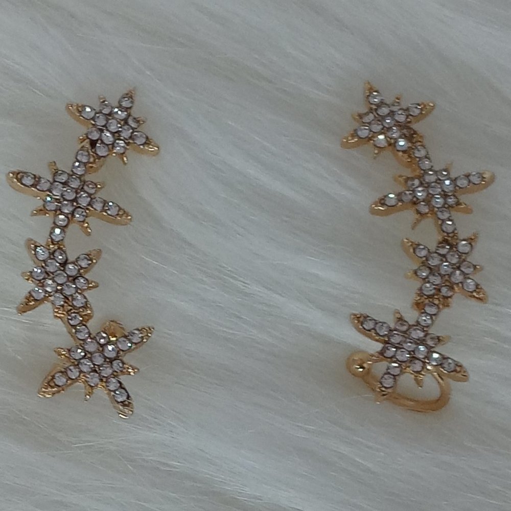 Gold  Star Stud/Cuff Earrings